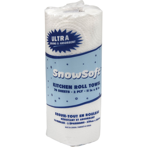 Snow Soft Premium Kitchen Towels, 2 Ply, 70 Sheets/Roll, 8" W, 11" L D. Morneault & Fils