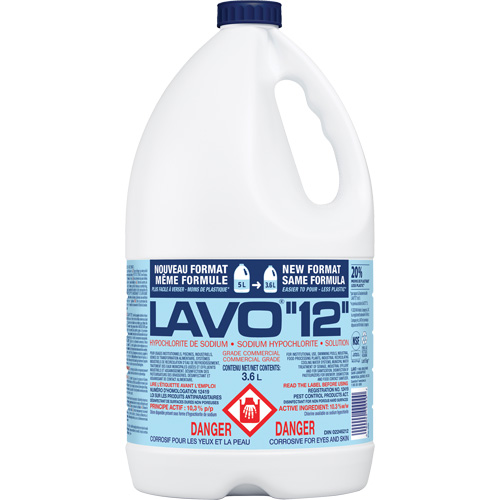 Liquid Bleach, 3.6 L, Jug D. Morneault & Fils