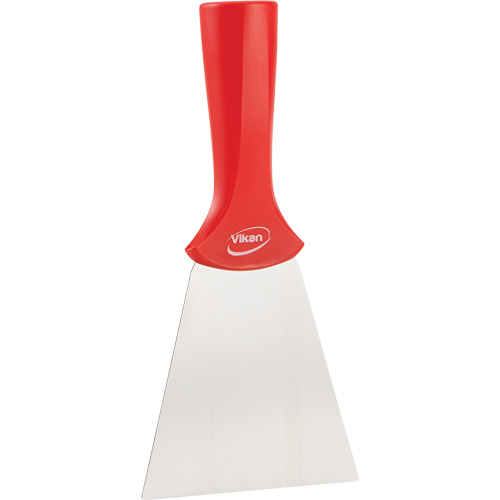 Handle-Mounted Stainless Steel Scraper, Red, 4" W x 8" L D. Morneault & Fils