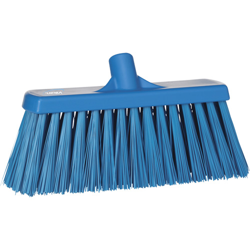 Heavy-Duty Push Broom, Stiff Bristles, 13", Polyester, Blue D. Morneault & Fils