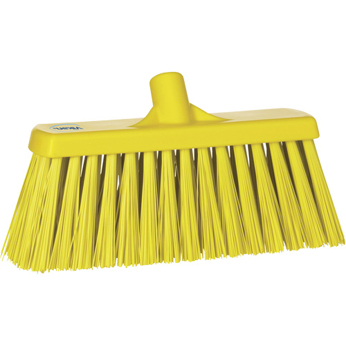 Heavy-Duty Push Broom, Stiff Bristles, 13", Polyester, Yellow D. Morneault & Fils