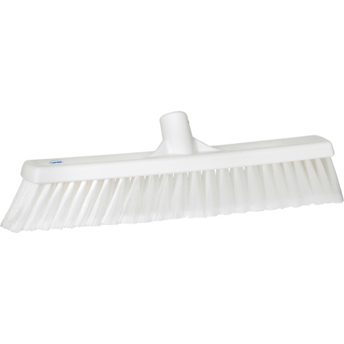 Fine Particle Push Broom, Fine/Split Bristles, 16-1/4", Polypropylene, White D. Morneault & Fils