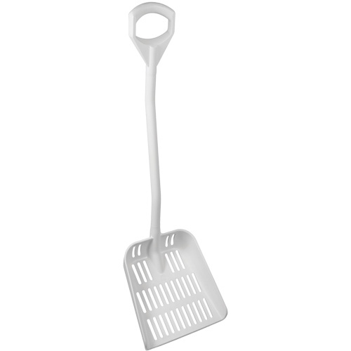 Ergonomic Large Sieve Shovel, 45" Length, Plastic, White D. Morneault & Fils