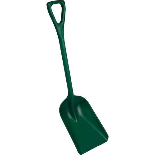 Pelle monobloc perceptible par d&eacute;tecteur de m&eacute;tal, Lame 10" x 14", Longueur de 37-1/2", Plastique, Vert D. Morneault & Fils
