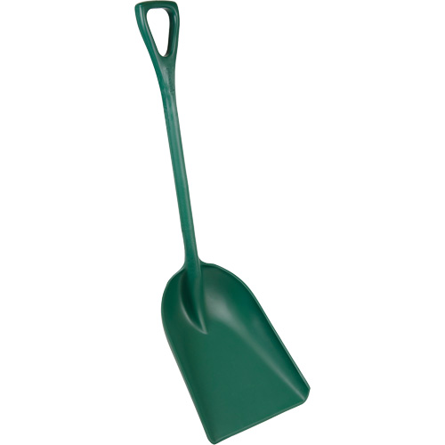 Pelle monobloc perceptible par d&eacute;tecteur de m&eacute;tal, Lame 13-3/4" x 17", Longueur de 42-1/2", Plastique, Vert D. Morneault & Fils