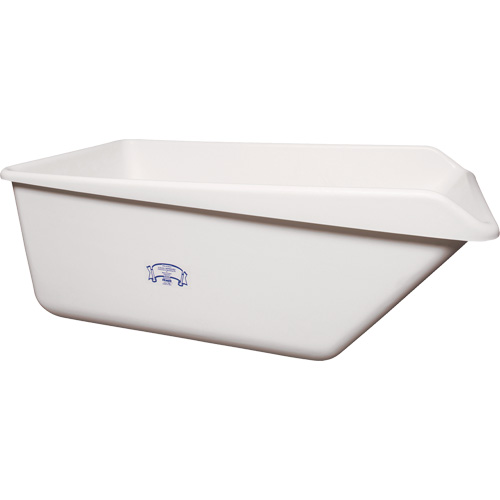 Bac de rangement &agrave; rebord inclin&eacute; avec vidange, Plastique, Blanc D. Morneault & Fils