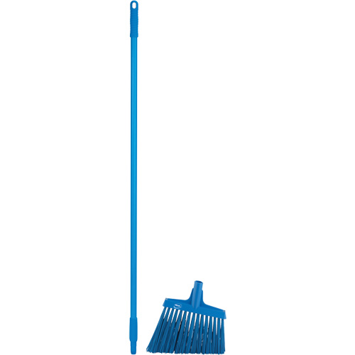 T&ecirc;te &agrave; balai en angle avec manche en m&eacute;tal, Crins Extra-ferme, 12", Polyester, Bleu D. Morneault & Fils