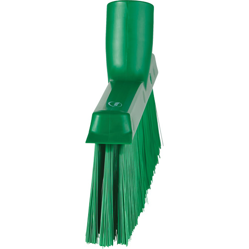 Dustpan Broom with Angled Thread, Medium Bristles, 10", Polyester, Green D. Morneault & Fils