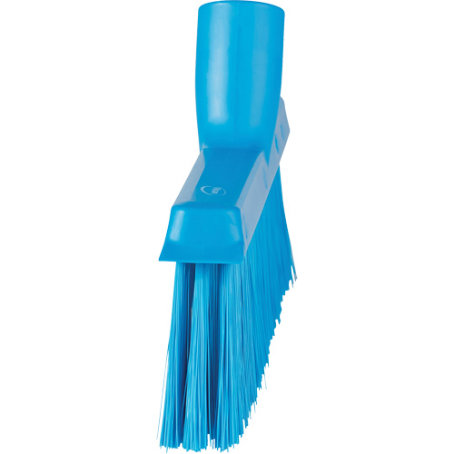 Dustpan Broom with Angled Thread, Medium Bristles, 10", Polyester, Blue D. Morneault & Fils