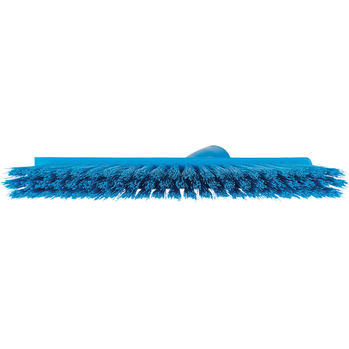 Dustpan Broom with Angled Thread, Medium Bristles, 10", Polyester, Blue D. Morneault & Fils