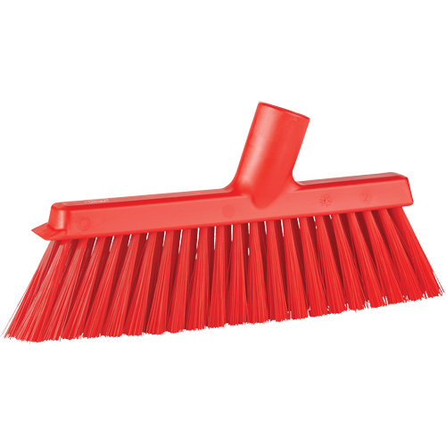 Balai biseaut&eacute; avec pas de vis inclin&eacute;, Crins Moyen, 10", Polyester, Rouge D. Morneault & Fils