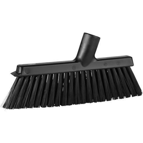 Balai biseaut&eacute; avec pas de vis inclin&eacute;, Crins Moyen, 10", Polyester, Noir D. Morneault & Fils