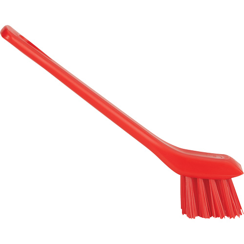Brosse avec rebord grattoir, Soies Ferme, Longueur de 6", Rouge D. Morneault & Fils