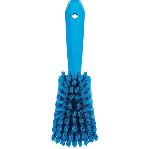 Brosse &agrave; r&eacute;curer avec manche court, Soies Doux, Longueur de 10-1/2", Bleu D. Morneault & Fils