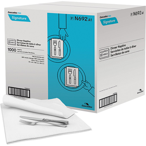 Serviettes de table Pro Signature, 1 pli, 15" x 15" D. Morneault & Fils