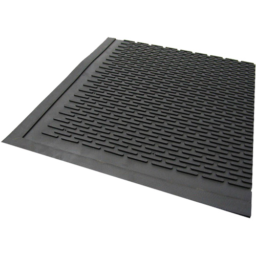 Tapis dext&eacute;rieur, Caoutchouc, Grattoir Type, Motif Plein, 3' x 5', Noir D. Morneault & Fils