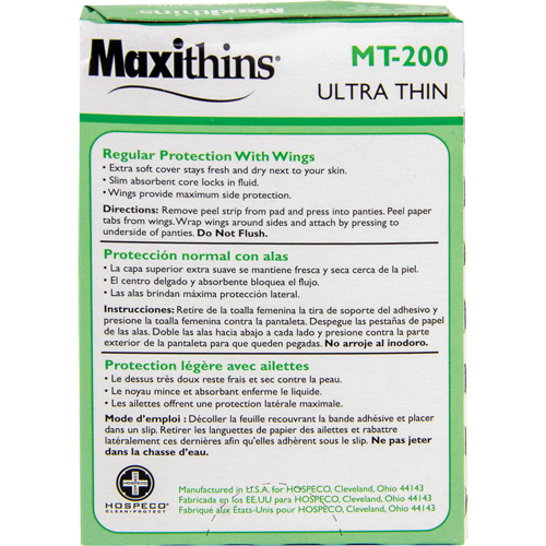 Maxithins&reg; Maxi Pad Ultra Thin with Wings D. Morneault & Fils