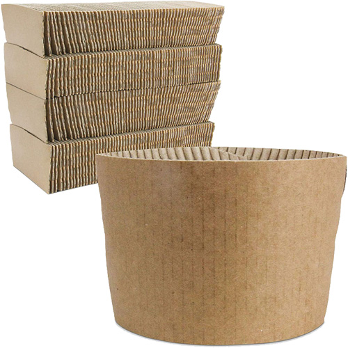 Manchons Kraft pour gobelet de caf&eacute;, Papier, 12 oz - 20 oz, Brun D. Morneault & Fils