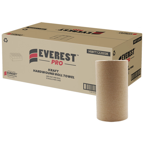 Kraft Hardwound Roll Towels, 1 Ply, Centre Pull, 205' L D. Morneault & Fils