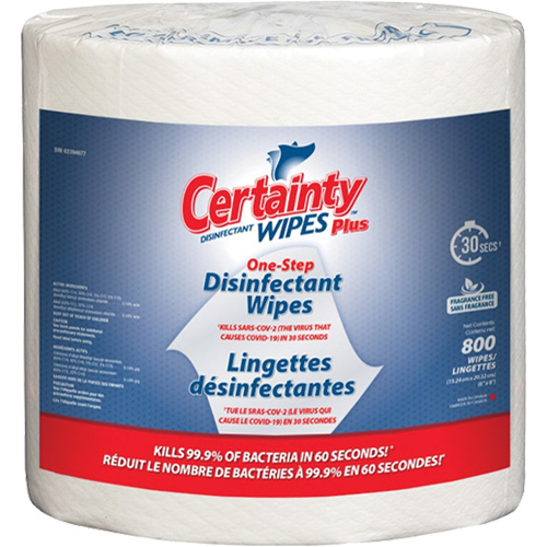 Lingettes d&eacute;sinfectantes, 7-9/10" x 5-9/10", 800 lingettes D. Morneault & Fils