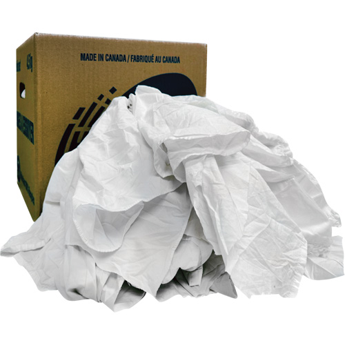 Chiffons recycl&eacute;s, Coton, Blanc, 10 lb D. Morneault & Fils