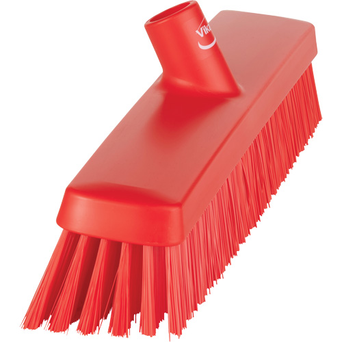 Push Broom Head, Fine/Stiff Bristles, 16-1/2", Polyester/Polypropylene, Red D. Morneault & Fils
