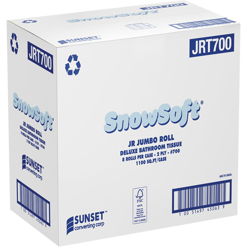Snowsoft Deluxe Bathroom Tissue, Jumbo Roll, 2 Ply, White D. Morneault & Fils
