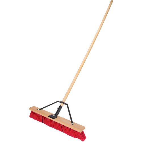 Balai-brosse &agrave; manche renforc&eacute;, 24", Moyen, Soies PVC D. Morneault & Fils