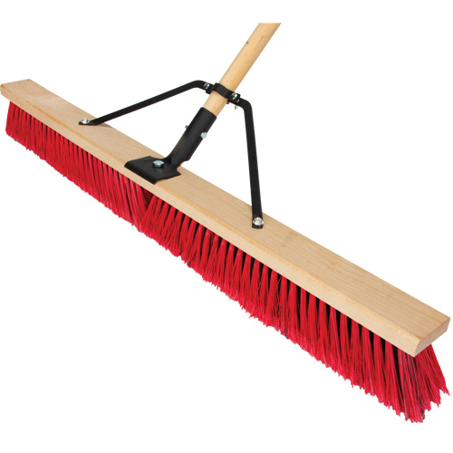 Push Broom with Braced Handle, 36", Medium, PVC Bristles D. Morneault & Fils