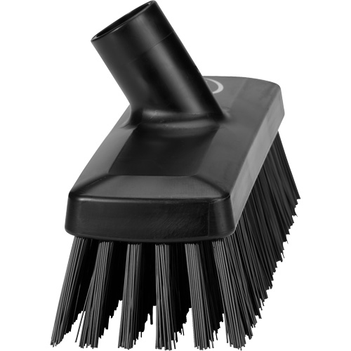 Compact Wall/Deck Broom, Stiff Bristles, 8-9/10", Polyester/Polypropylene, Black D. Morneault & Fils