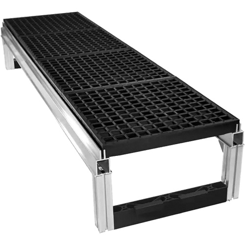 FOUNDATION Open Drainage Modular Aluminum Work Platform Kit, 18" W x 72" D, 400 lbs. Capacity, All-Welded D. Morneault & Fils