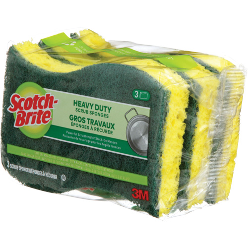Scotch-Brite&reg; Heavy Duty Scrub Sponge, Scrubbing, 2-3/5" W x 4-2/5" L D. Morneault & Fils