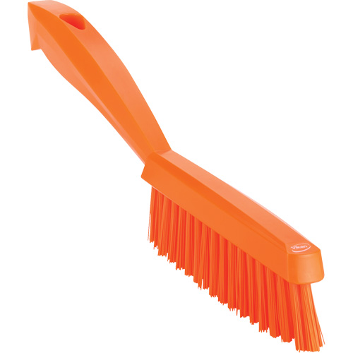 Brosse &agrave; main &eacute;troite &agrave; manche court, Soies Tr&egrave;s ferme, Longueur de 11-4/5", Orange D. Morneault & Fils