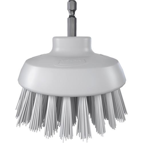 HyDrive Round Drill Brush, Extra Stiff Bristles, 3-1/10" Long, White D. Morneault & Fils