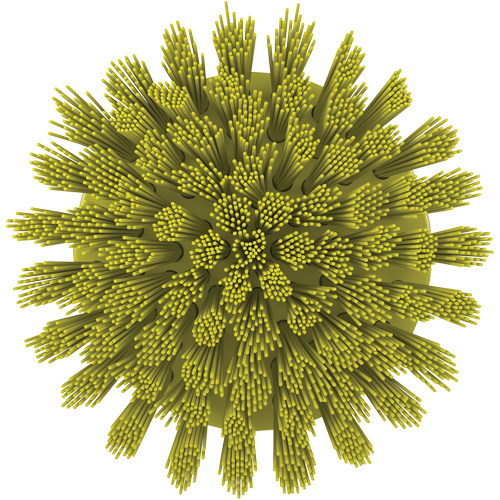 HyDrive Round Drill Brush, Extra Stiff Bristles, 3-1/10" Long, Yellow D. Morneault & Fils
