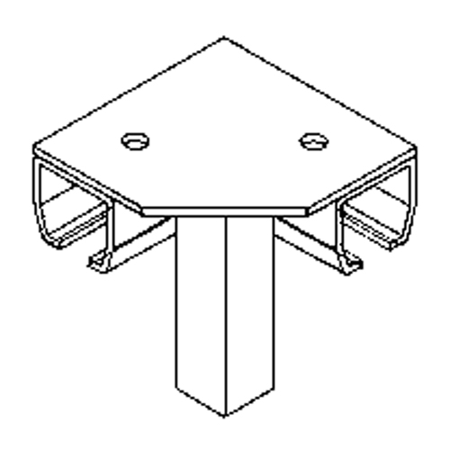 Raccord pour joint d'angle de 90° pour murs-rideaux mont&eacute;s au sol D. Morneault & Fils