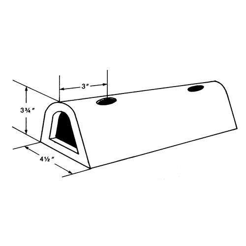 Extruded Rubber Dock Fenders, Rubber, 4-1/2" W x 12" L x 3-3/4" D D. Morneault & Fils