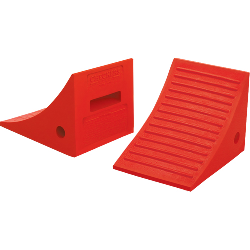 General Purpose Wheel Chocks, Polyurethane, Orange, 8" W x 11-1/4" D x 8-1/4" H D. Morneault & Fils