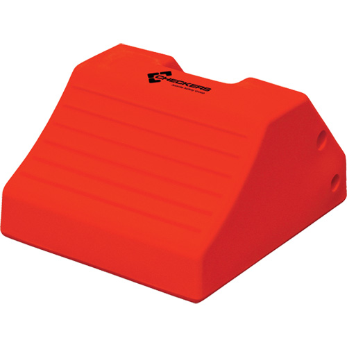 Cales-roue robustes, Polyur&eacute;thane, Jaune s&eacute;curit&eacute;, 15-1/2" la x 17-7/10" p x 10" h D. Morneault & Fils