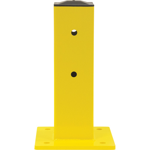 Single Guard Rail Post, Steel, 5" L x 17" H, Safety Yellow D. Morneault & Fils