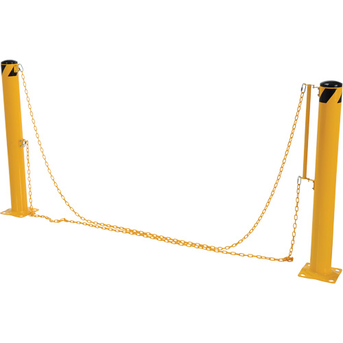 Syst&egrave;me de bornes de protection et chaînes pour quai, Acier, 42" h x 6-5/8" la, Jaune D. Morneault & Fils