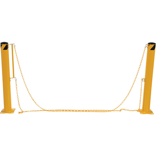 Syst&egrave;me de bornes de protection et chaînes pour quai, Acier, 42" h x 6-5/8" la, Jaune D. Morneault & Fils