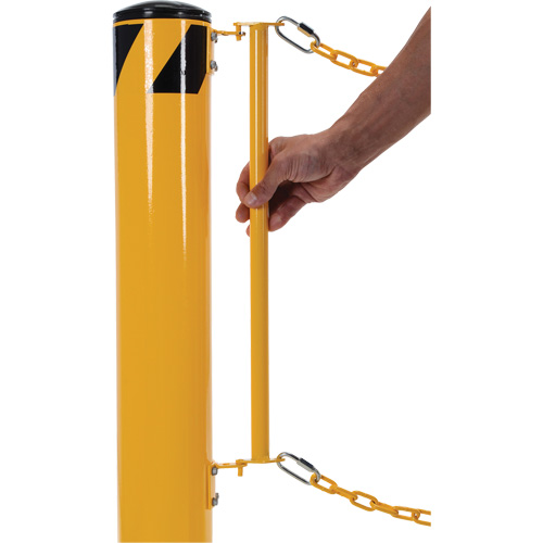 Syst&egrave;me de bornes de protection et chaînes pour quai, Acier, 42" h x 6-5/8" la, Jaune D. Morneault & Fils