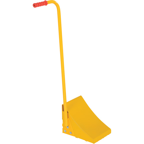 Ergo Handle Wheel Chock, Steel, Yellow, 8" W x 10-3/4" D x 9-1/8" H D. Morneault & Fils