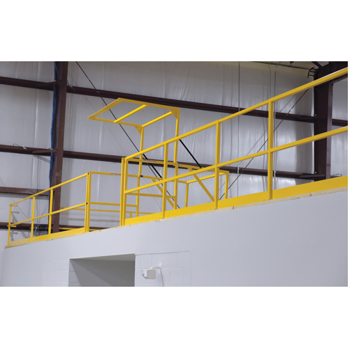 Mezzanine Safety Gate, 68-1/2" L x 42" H, 80-1/16" Raised, Yellow D. Morneault & Fils
