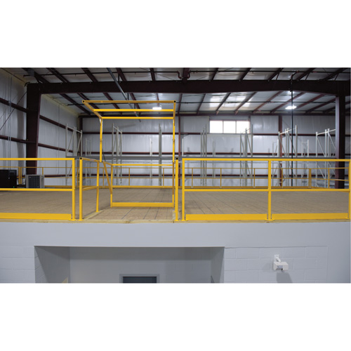 Mezzanine Safety Gate, 68-1/2" L x 42" H, 80-1/16" Raised, Yellow D. Morneault & Fils