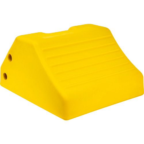 Heavy-Duty Wheel Chocks, Urethane, Yellow, 15-1/2" W x 17-7/10" D x 10" H D. Morneault & Fils