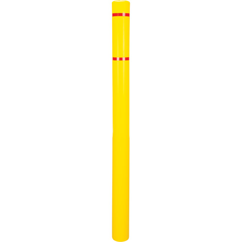 Capuchon en poly&eacute;thyl&egrave;ne pour borne de protection, 4-1/2" dia. x 64" l, Rouge/Jaune D. Morneault & Fils