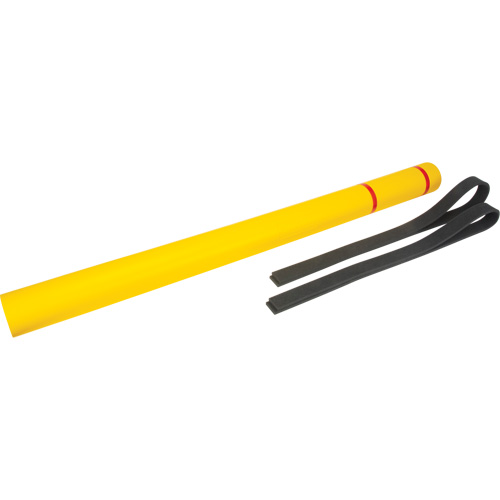 Capuchon en poly&eacute;thyl&egrave;ne pour borne de protection, 4-1/2" dia. x 64" l, Rouge/Jaune D. Morneault & Fils