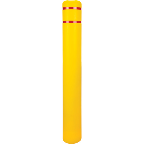 Capuchon en poly&eacute;thyl&egrave;ne pour borne de protection, 6-5/8" dia. x 52" l, Rouge/Jaune D. Morneault & Fils